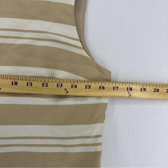 Banana Republic Striped Sleeveless Dress Size 4 White Beige - Picture 6 of 12